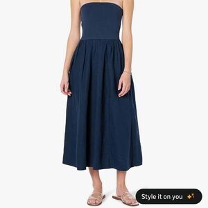 Hellen Strapless Navy Dress
